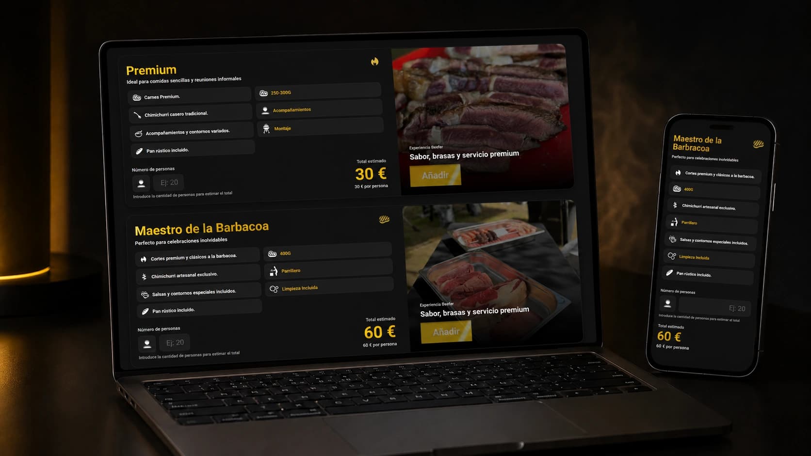 Web completa y personalizada para Beefergrill - captura 3